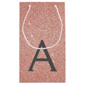 Rosa-Gold-Glitzer und Sparklogramm Kleine Geschenktüte (Rückseite)