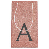 Rosa-Gold-Glitzer und Sparklogramm Kleine Geschenktüte (Vorderseite)