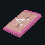 Rosa-Gold-Glitzer und Sparklogramm Tri-fold Geldbeutel<br><div class="desc">Rosa Rose Gold Imitate Glitzer und Sparkle Elegant Nylon Ballet. Diese Nylon-Brieftasche kann auf Ihren Anfangs- und Vornamen angepasst werden.</div>