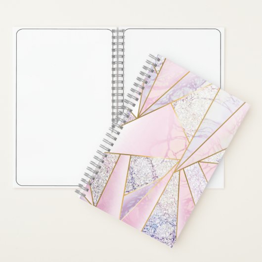 Rosa Gold Glitzer wie Sketchbook Marble Elegance Notizblock (Innen)