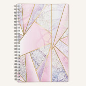 Rosa Gold Glitzer wie Sketchbook Marble Elegance Notizblock (Vorderseite)