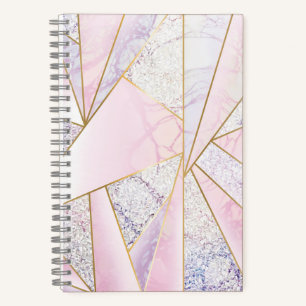 Rosa Gold Glitzer wie Sketchbook Marble Elegance Notizblock