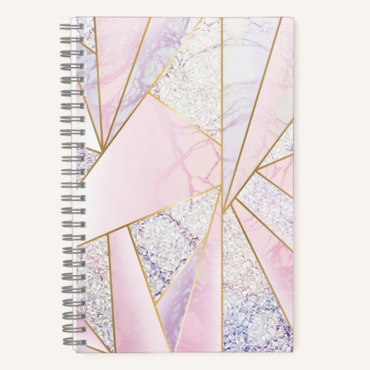 Rosa Gold Glitzer wie Sketchbook Marble Elegance Notizblock (Vorderseite)