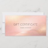 Rosa Gold Glow Gradient Salon Geschenkgutschein (Vorderseite)