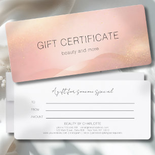 Rosa Gold Glow Gradient Salon Geschenkgutschein