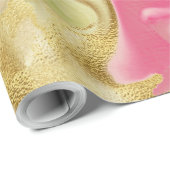 Rosa, Gold, Grün, Marmorpapier Geschenkpapier (Rolleneckpunkt)