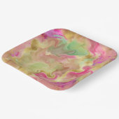 Rosa, Gold, grüne Farbtafel aus Marmor Pappteller (Gewinkelt)