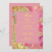 Rosa, Gold, grüne Marmorfarbe Menükarte (Vorne/Hinten)