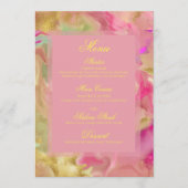 Rosa, Gold, grüne Marmorfarbe Menükarte (Vorderseite)