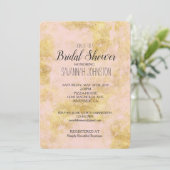 Rosa Gold Grunge Einladung (Stehend Vorderseite)