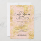 Rosa Gold Grunge Einladung (Vorderseite)