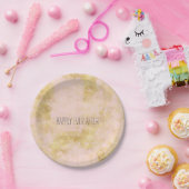 Rosa Gold Grunge Pappteller (Party)