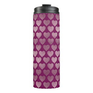 Rosa Gold Herzen Glitter-Muster Thermosbecher