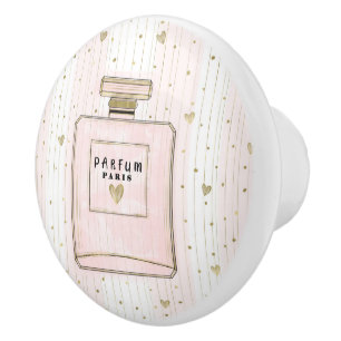Rosa & Gold Herzen Paris Parfum Chic Mode Keramikknauf