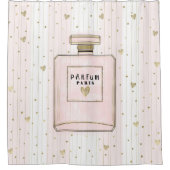 Rosa & Gold hören Paris Parfum Chic Mode Duschvorhang (Vorderseite)