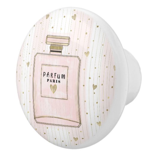 Rosa & Gold hören Paris Parfum Chic Mode Keramikknauf (Rechts)