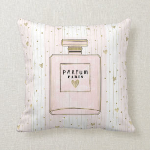 Rosa & Gold hören Paris Parfum Chic Mode Kissen