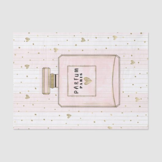 Rosa & Gold hören Paris Parfum Chic Mode Seidenpapier (Vorderseite)