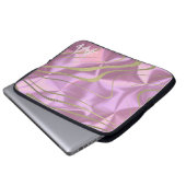 Rosa Gold Imitate Fohlen Wirbel Mit Monogramm Laptopschutzhülle (Vorne Knopf)