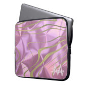 Rosa Gold Imitate Fohlen Wirbel Mit Monogramm Laptopschutzhülle (Vorderseite Links)