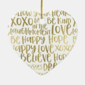 Rosa Gold Inspirationswörter Keramik Ornament (Hinten)