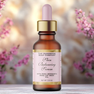 Rosa & Gold Kleiner Tropfflaschen-Etikett  Adressaufkleber