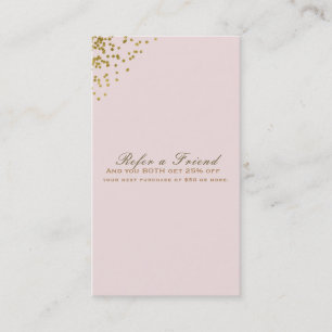 Rosa Gold Konfetti-Ecken "Blush Pink Gold Confetti Empfehlungskarte