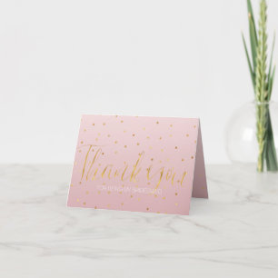 Rosa Gold Konfetti Glitzernde Brautjungfer Dankeskarte