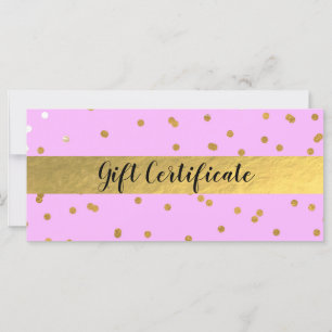 Rosa & Gold Konfetti Punkte Glam Geschenkgutschein