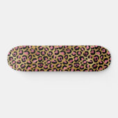 Rosa Gold Leopard-Muster Skateboard (Horizontal)