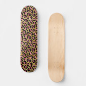 Rosa Gold Leopard-Muster Skateboard (Vorderseite)