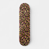 Rosa Gold Leopard-Muster Skateboard (Vorne)