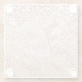 Rosa Gold Leopard Print Liebe Blush Glitzer Glasuntersetzer (Rückseite)