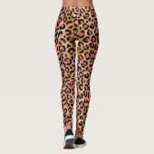 Rosa Gold Leopardenmuster Leggings (Rückseite)