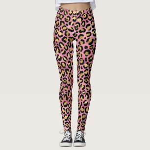 Rosa Gold Leopardenmuster Leggings