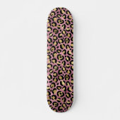 Rosa Gold Leopardenmuster Skateboard (Vorne)