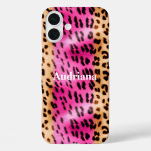 Rosa Gold Leopardenprint iPhone 16 Plus Hülle