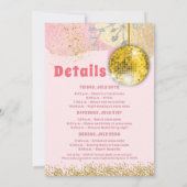 Rosa Gold Letzte Disco Retro Glam Bachelorette Einladung (Rückseite)
