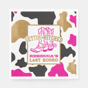 Rosa Gold Letzte Rodeo Junggeselinnen-Abschied Nap Serviette