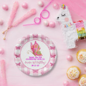 Rosa Gold lila Schmetterlingsfrau Geburtstag Pappteller (Party)