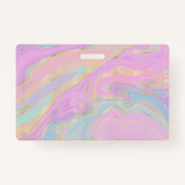 Rosa Gold Liquid Swirl Rainbow Marmor Ausweis (Rückseite)