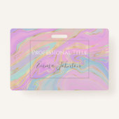 Rosa Gold Liquid Swirl Rainbow Marmor Ausweis (Vorderseite)