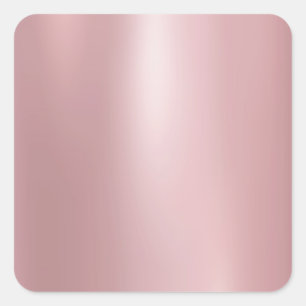 Rosa Gold Look Glamourös Leere Elegante Vorlage Quadratischer Aufkleber