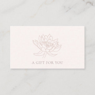 ROSA GOLD LOTUS BLÜTEN GESCHENKGUTSCHEIN VISITENKARTE
