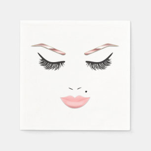 Rosa Gold Make-up Gesicht Augenbrauen Lippen Glamo Serviette