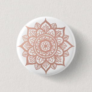Rosa-Gold-Mandala-Blume Button