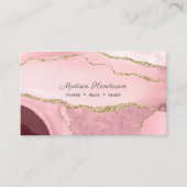 Rosa Gold Marmor Agate Beauty Business Cards Visitenkarte (Vorderseite)