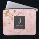 Rosa Gold Marmor Elegantes Monogramm Laptopschutzhülle<br><div class="desc">Rosa Rose Gold Imitate Marmor Elegant Monogram Case. Dieser Fall kann so angepasst werden,  dass er Ihren ursprünglichen und vollständigen Namen enthält.</div>