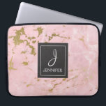 Rosa Gold Marmor Elegantes Monogramm Laptopschutzhülle<br><div class="desc">Rosa Rose Gold Imitate Marmor Elegant Monogram Case. Dieser Fall kann so angepasst werden,  dass er Ihren ursprünglichen und vollständigen Namen enthält.</div>