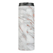 Rosa Gold Marmor Elegantes Monogramm Thermosbecher (Rückseite)